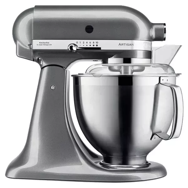 Кухонна машина KitchenAid Artisan 4,8 л 5KSM185PSEMS з відкидним блоком срібний медальйон