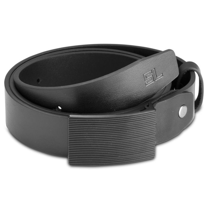 Ремінь чоловічий шкіряний Semi Line Black (P8233-0 XL)