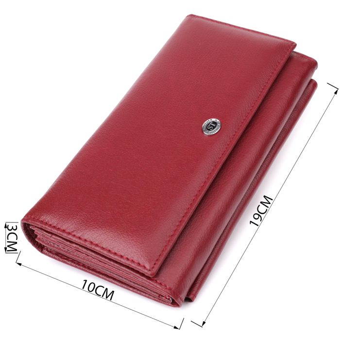 Женский кошелек с карманом для телефона из натуральной кожи ST Leather 23069 бордовый