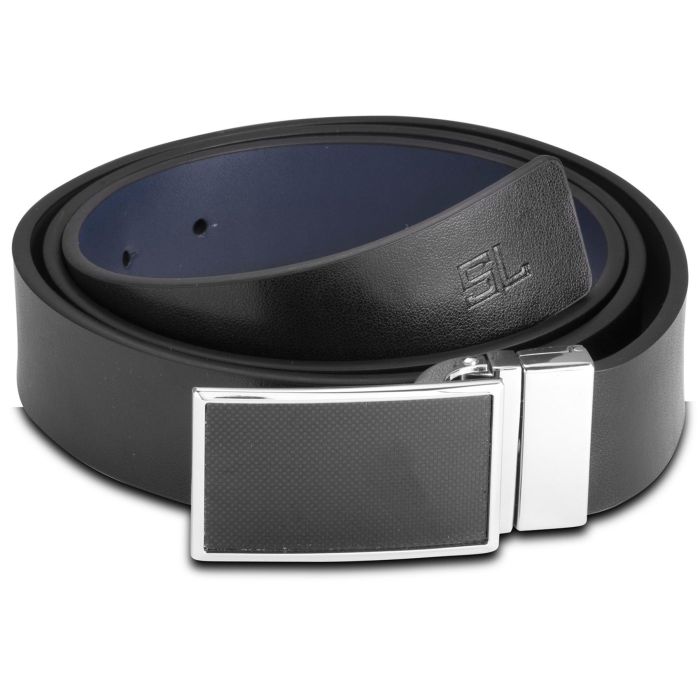 Ремень мужской кожаный Semi Line Black/Blue (P8234-0 XL)