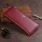 Горизонтальний тонкий гаманець зі шкіри жіночий ST Leather 19326 бордовий