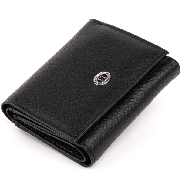Маленький портмоне из кожи унисекс ST Leather 19356 черный