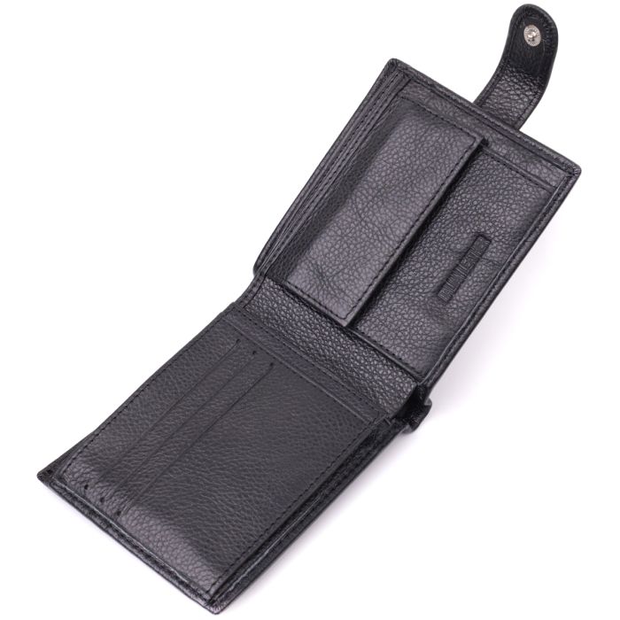 Горизонтальное мужское портмоне из натуральной кожи ST Leather 22487 черный