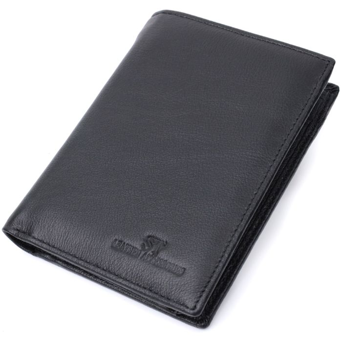 Вертикальне чоловіче портмоне з натуральної шкіри ST Leather 22733 чорне