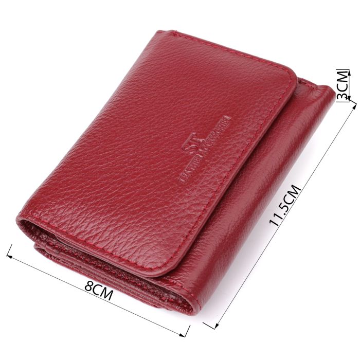 Компактний гаманець зручного формату із натуральної шкіри ST Leather 23077 бордовий
