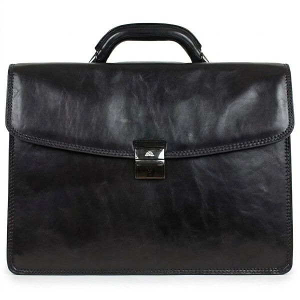 Чоловічий діловий портфель Tony Perotti 8009/42 nero (90377) Чорний