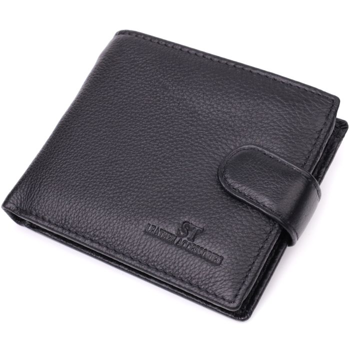 Горизонтальное портмоне для мужчин из натуральной кожи ST Leather 22459 черный