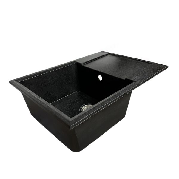 Кухонна мийка Adamant HORIZON MEDIUM чорна 700x500x230 мм, з крилом