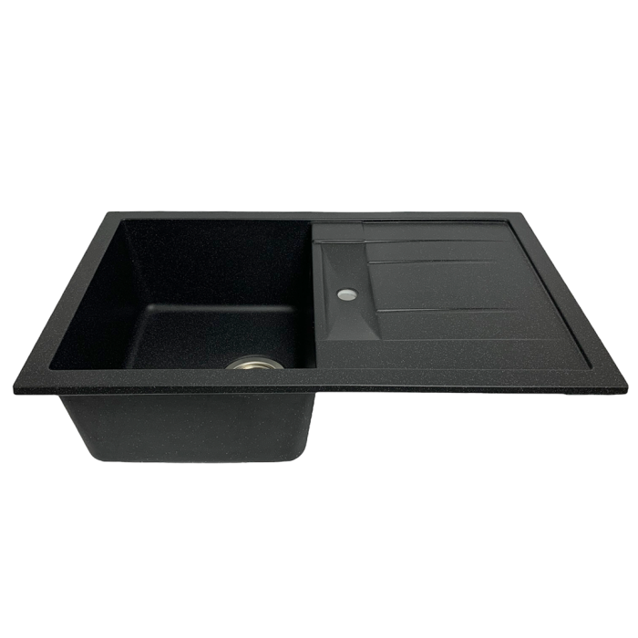 Кухонна мийка Adamant FORT чорна 770x495x200 мм, з крилом