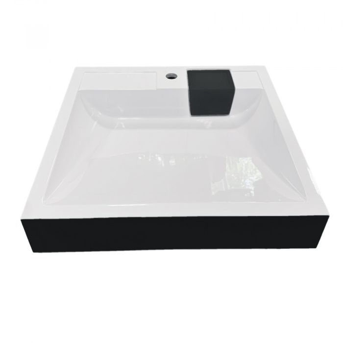 Умывальник на стиральную машину без перелива Adamant Washer New Black-White Glossy искусственный камень