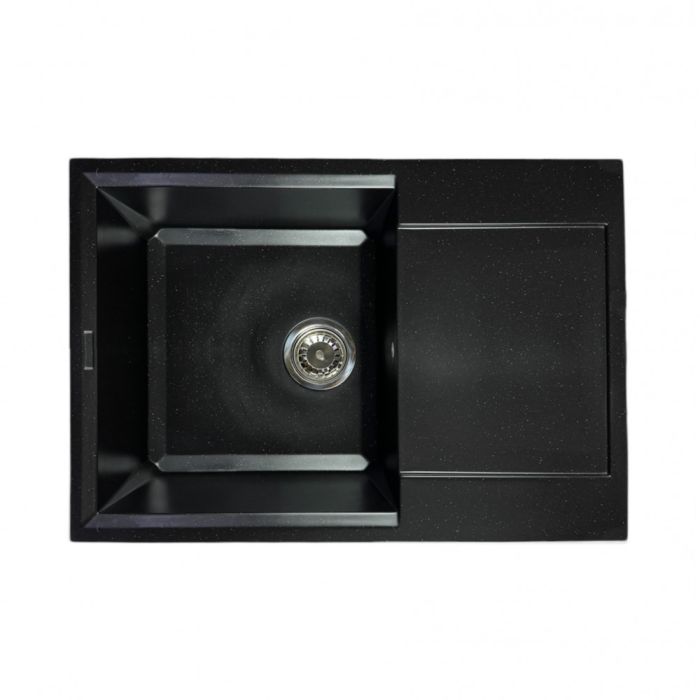 Кухонна мийка Adamant HORIZON MEDIUM чорний металік 700x500x230 мм, з крилом