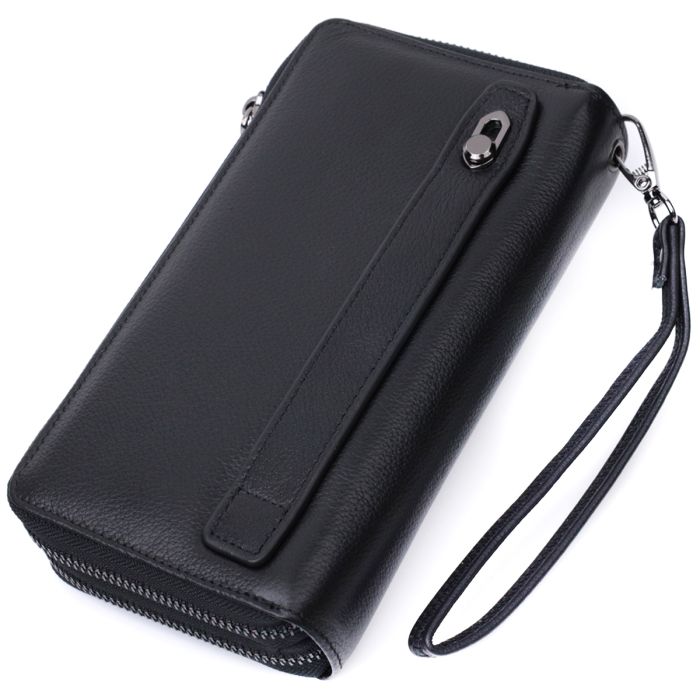 Мужской клатч на два отделения из натуральной кожи ST Leather 22684 черный