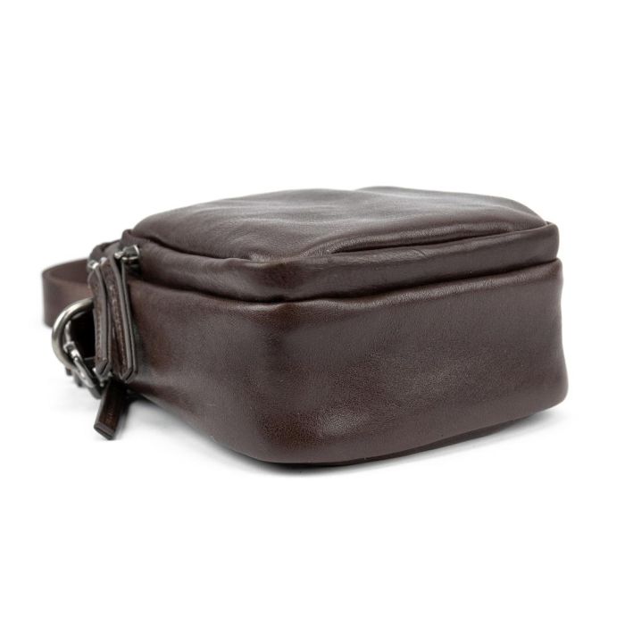 Месенджер маленький шкіряний чорний шоколад TIDING BAG 333-1C