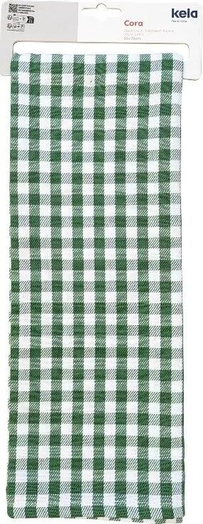 Кухонное полотенце KELA Cora 70x50 см зеленое в клетку (12823)