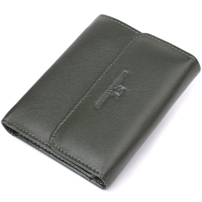Стильный кошелек среднего размера из натуральной кожи ST Leather 23075 зеленый