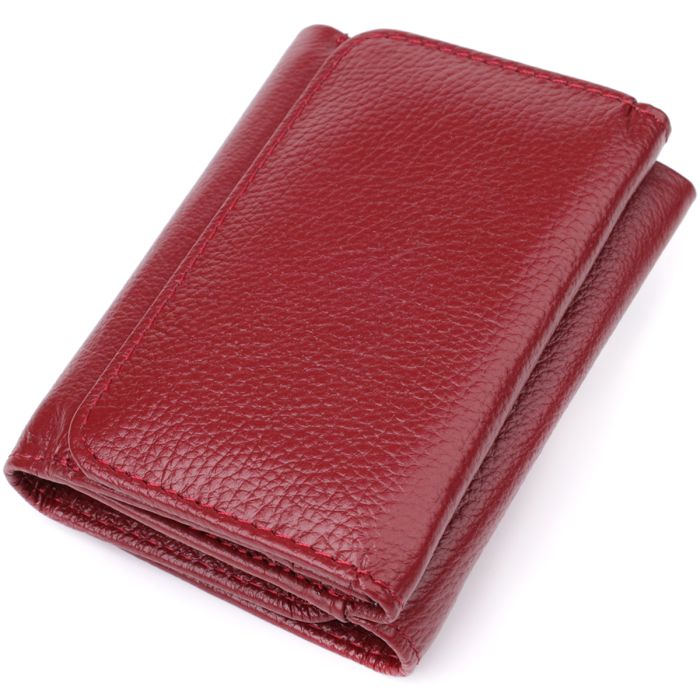 Компактний гаманець зручного формату із натуральної шкіри ST Leather 23077 бордовий