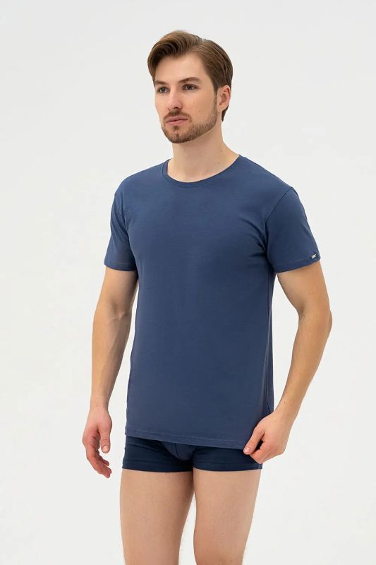 Футболка чоловіча з коротким рукавом 201 NEW 4-5XL Cornette синя