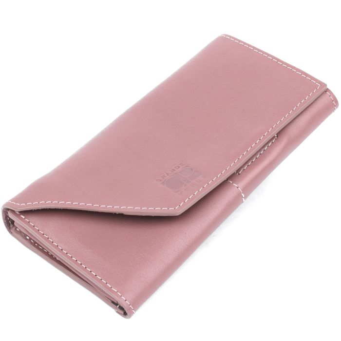 Великолепный кожаный женский кошелек Grande Pelle 11577 розовый