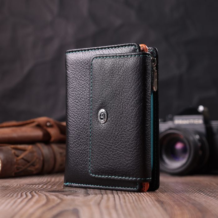 Стильный кошелек для женщин из натуральной кожи ST Leather 22501 черный