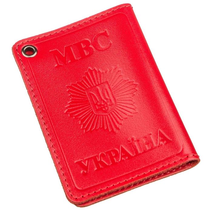 Компактна обкладинка на документи МВС України SHVIGEL 13978 червоний