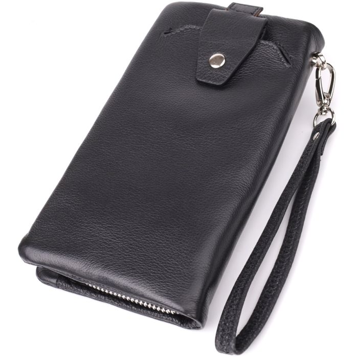 Жіночий шкіряний гаманець-клатч із відділенням під телефон ST Leather 23101 чорний