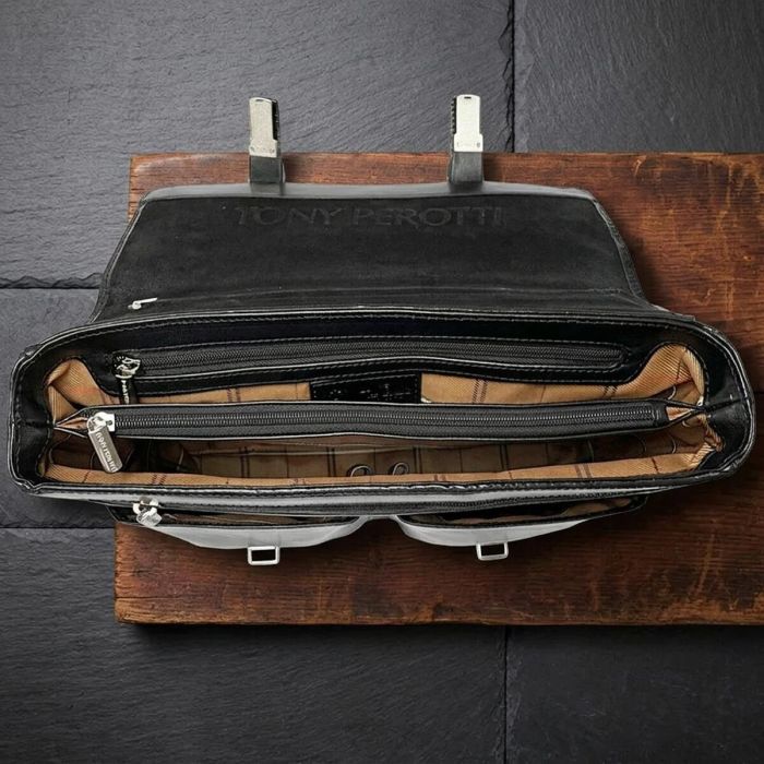 Чоловічий портфель з натуральної шкіри Tony Perotti Italico 9276G-35 (90416) Чорний