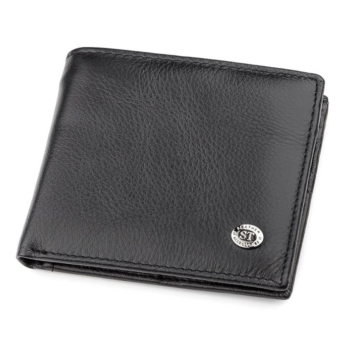 Чоловічий купюрник ST Leather 18305 (ST159) чорний шкіряний