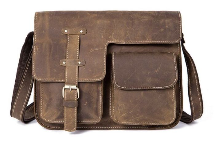 Сумка чоловіча з ефектом старовини 14697 Vintage коричнева