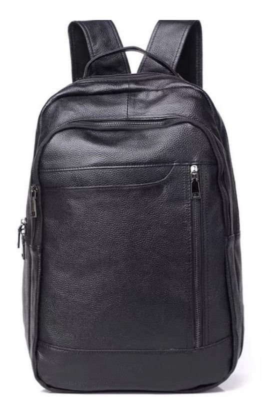 Міський чоловічий рюкзак шкіряний чорний Tiding Bag B2-03555A