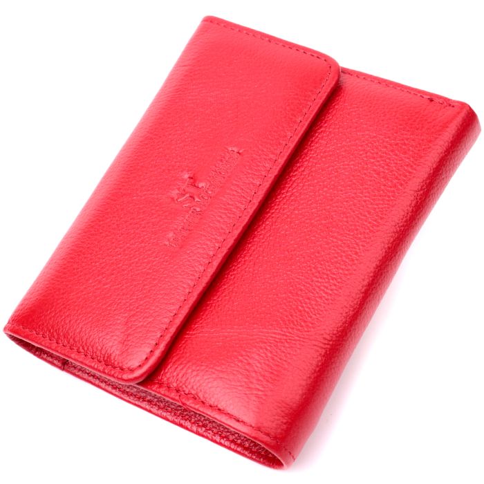 Яскравий жіночий гаманець з монетницею з натуральної шкіри ST Leather 19493 червоний