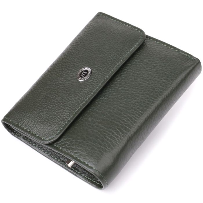 Женский кошелек среднего размера из натуральной кожи ST Leather 23074 зеленый