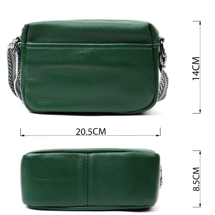 Сумка на одне відділення для стильних жінок із натуральної шкіри Vintage 22603 зелена