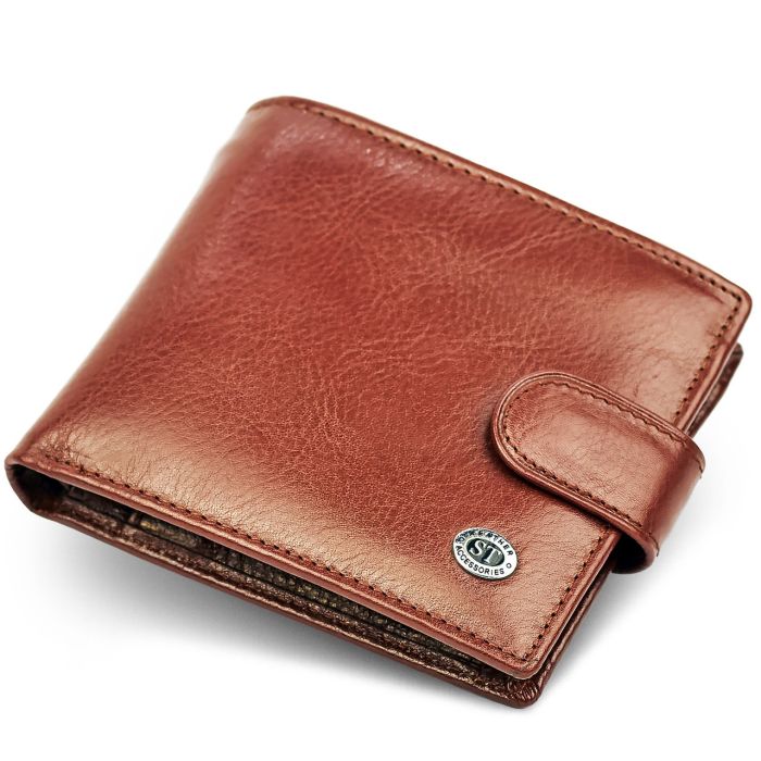 Чоловіче портмоне з натуральної шкіри ST Leather B104 коричневе
