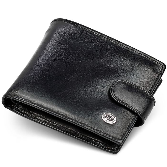 Чоловіче портмоне з натуральної шкіри ST Leather В104 чорне