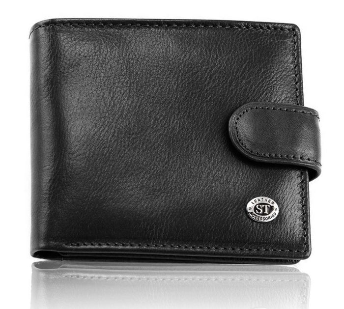 Стильне шкіряне портмоне ST Leather В 103 чорне