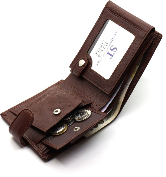 Класичне чоловіче портмоне з натуральної шкіри ST Leather В 102 коричневе