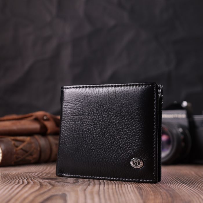Чоловіче шкіряне портмоне із затискачем ST Leather 22485 чорний