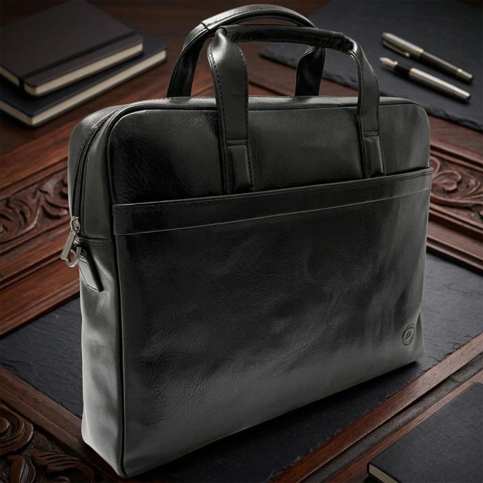 Чоловічий портфель з натуральної шкіри Tony Perotti Italico 6031G-38 (90422) Чорний