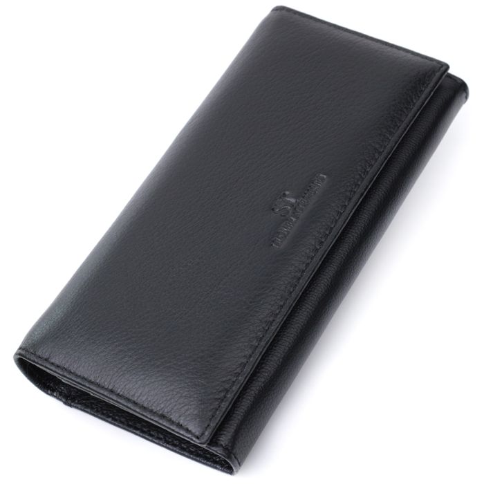 Класичний жіночий гаманець з натуральної шкіри ST Leather 22676 чорний