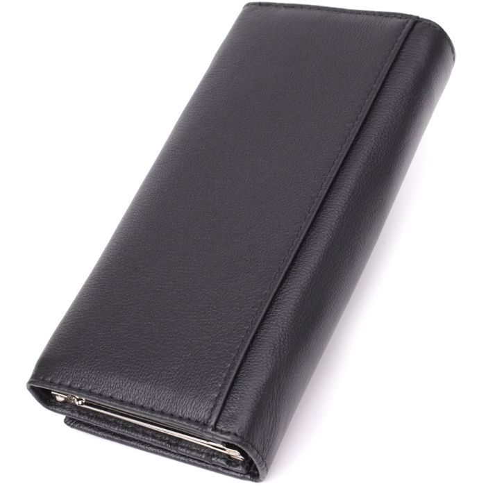 Солідний жіночий гаманець із натуральної шкіри ST Leather 23088 чорний