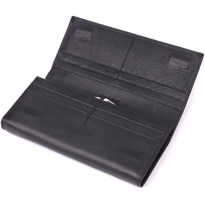 Солідний жіночий гаманець із натуральної шкіри ST Leather 23088 чорний