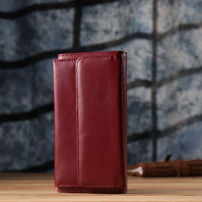 Женский кошелек с карманом для телефона из натуральной кожи ST Leather 23069 бордовый