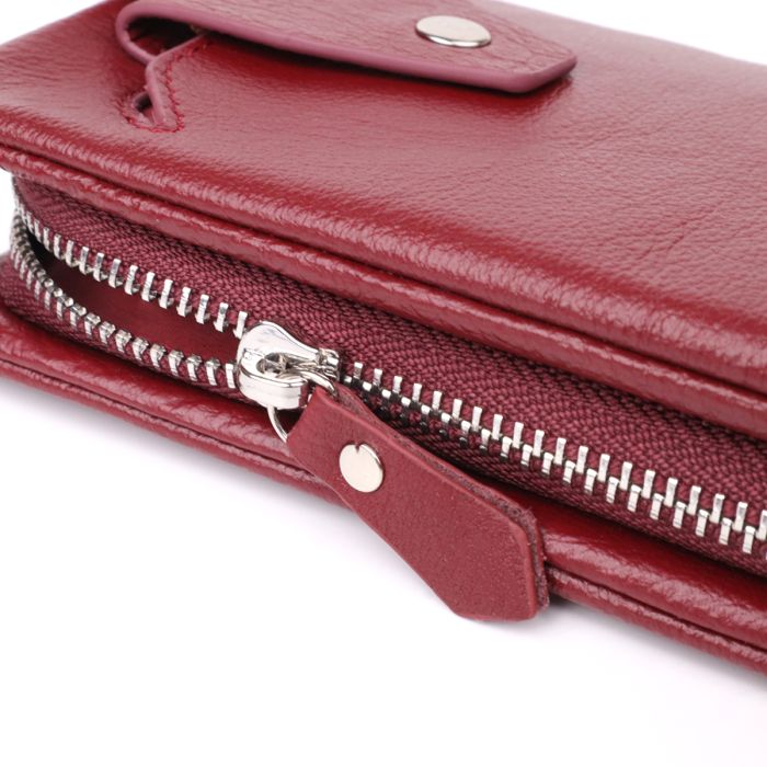 Кожаный женский кошелек-клатч с отделением под телефон ST Leather 23102 бордовый