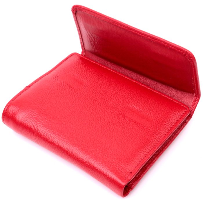 Яскравий жіночий гаманець з монетницею з натуральної шкіри ST Leather 19493 червоний
