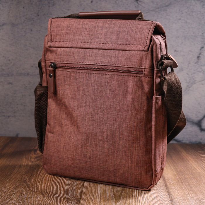 Містка чоловіча сумка з текстилю 21262 Vintage коричнева