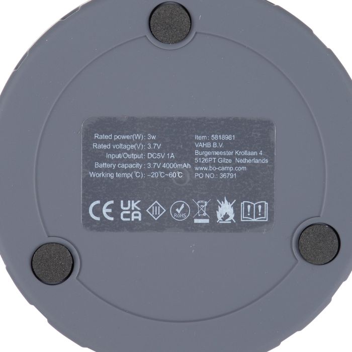 Ліхтар кемпінговий Bo-Camp Hasting Rechargable 200 Lumen Bamboo-Grey (5818981)