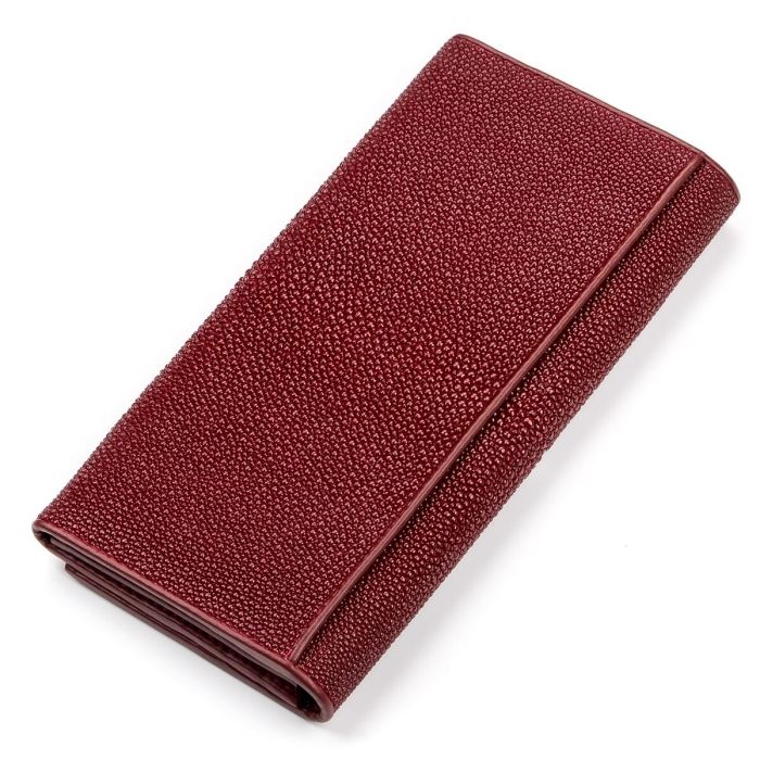 Гаманець жіночий STINGRAY LEATHER 18097 з натуральної шкіри морського ската бордовий