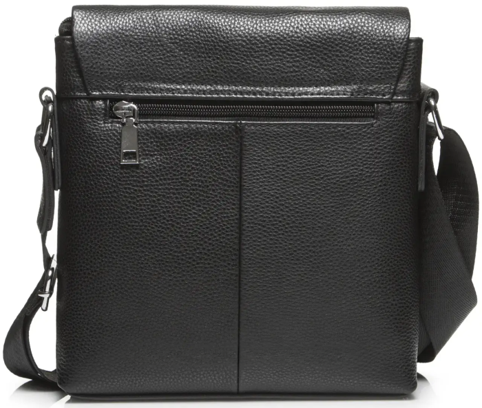 Чоловіча шкіряна сумка-месенджер, барсетка на одне плече 22x26x6 Tiding Bag 75-5271 чорна