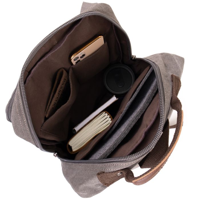 Рюкзак текстильний дорожній унісекс 20618 Vintage сірий