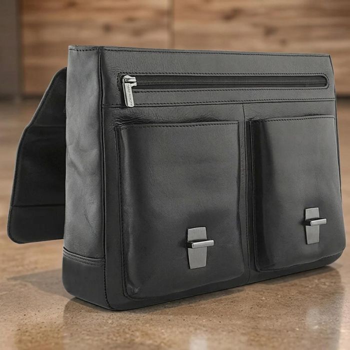 Чоловічий портфель з натуральної шкіри Tony Perotti Italico 9276G-35 (90416) Чорний